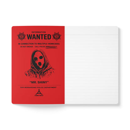 Red wanted poster with a black silhouette of a character on a white background